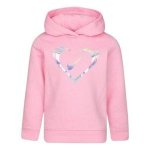 Girls Nike Pink Heart Hooded Sweatshirt Size 4